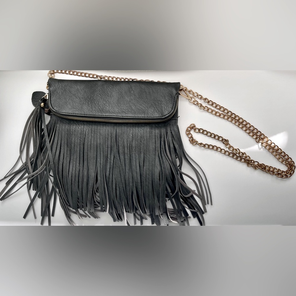 Mellow World Grey Fringe Handbag / Purse